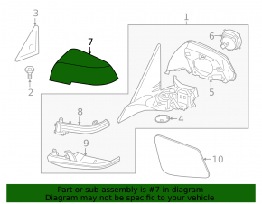 BMW X2 F39 18-23 right side mirror cover (upper)