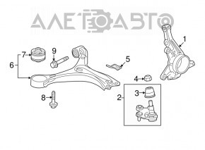 Lower control arm front right Acura ILX 13-15 prerest