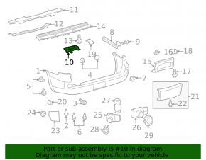 Upper front bumper bracket for Lexus LX570 08-15 pre-restyling