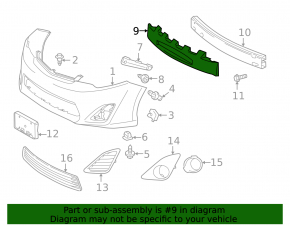 Toyota Camry v50 14-14 usa front bumper absorber