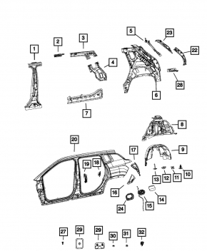 Jeep Compass 17 Fuel Door - Broken Fasteners