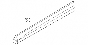 Mitsubishi Outlander 22-26 silver lower front left door trim, broken fasteners, scratches