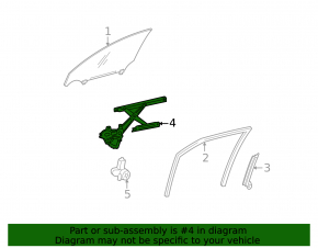 Window lift mechanism front right Lexus LS460 LS600h 07-12