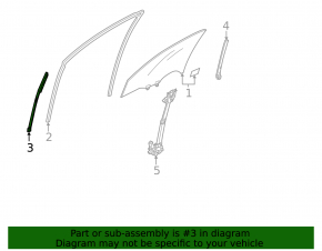 Front Left Door Glass Guide Front Acura ILX 13-15