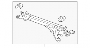 Windscreen wiper trapezoid with motor Honda Insight 19-22