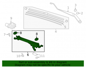 Windscreen wiper trapezoid with motor Honda Insight 19-22
