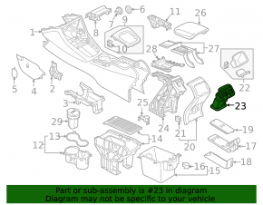 Air duct deflector center console (2nd row) Audi Q3 8U 15-18 black