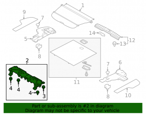 Trunk floor bracket Subaru Outback 20-23