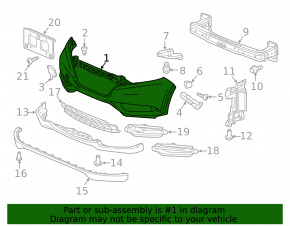 Front bumper bare Honda HR-V 16-18 TW