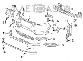 Front bumper bare Honda HR-V 16-18 TW