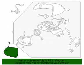 Mirror element right Chevrolet Equinox EV 24-26