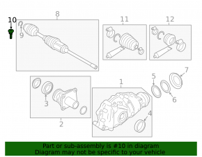 Front left outer CV joint mounting bolt BMW X3 G01 18- AWD