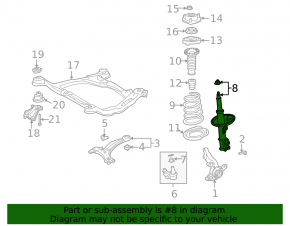 Front right shock absorber for Toyota Sienna 2010-2011