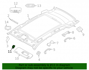 BMW X7 G07 19-25 Elfenbein-Weiss passenger visor mounting hook