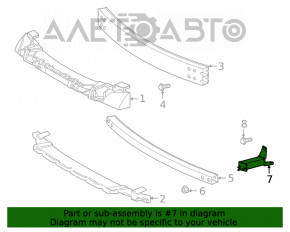 Front bumper lower reinforcement fang right Toyota Highlander 20-