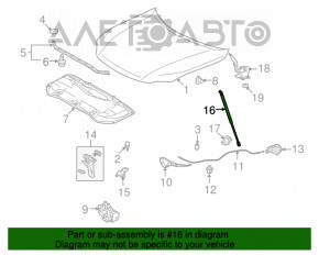 Hood shock absorber left Lexus RX350 RX450h 10-15 rusty
