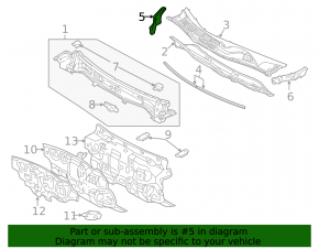 Right windshield wiper seal for Toyota Avalon 2012