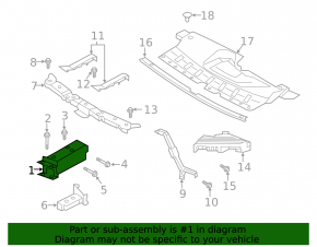 Front bumper reinforcement fang right Infiniti QX50 19-
