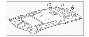 Lexus RX350 RX450h 18-22 headliner for sunroof, grey, dry-cleanable, chip broken