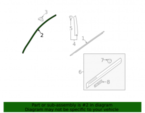 Upper front right door molding for Subaru Outback 10-14