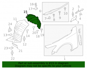 Front right rear fender liner for Infiniti Q60 17-20