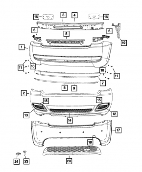 Rear bumper bare Fiat 500 12-17 graphite, scratch