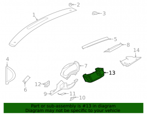 Front panel air duct deflector central Infiniti QX50 19- with overlay