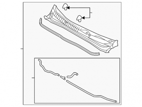 Windscreen wiper grille plastic Hyundai Sonata 11-15