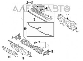 Windscreen wiper grille plastic Hyundai Sonata 11-15