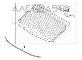 Rear glass Kia Forte 4d 14-16