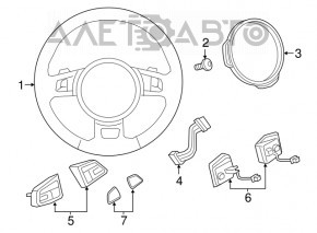 Audi Q3 8U 15-18 black leather steering wheel, dry-cleanable, scratches
