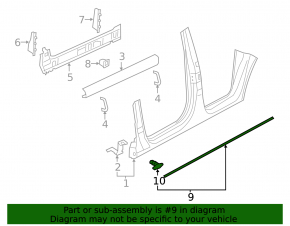 Door seal on the threshold left Audi Q3 8U 15-18