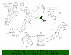 Left ventilation shield Hyundai Accent 18-23