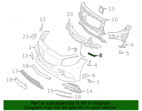 Front bumper bracket left Mercedes S-class W222 15-20 coupe