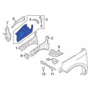Front right quarter panel for a 19-24 Ford Edge, graphite