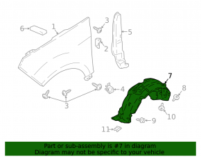 Front right mudguard Ford Ecosport 18-21 1.0T