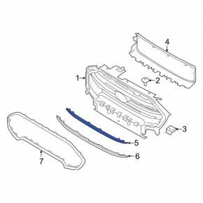Frame of radiator grill grill Ford Ecosport 18-22 silver