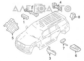 Ford Explorer 20-22 5 Button Key, Push Buttons