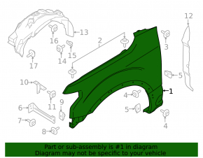 Front right fender Ford F-150 15-20