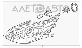 Headlight front left Chevrolet Volt 16-