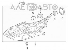Headlight front left Chevrolet Volt 16-
