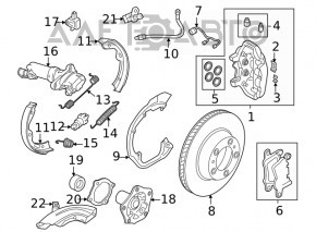 Rear left parking brake mechanism kit for Porsche Cayenne 19-26