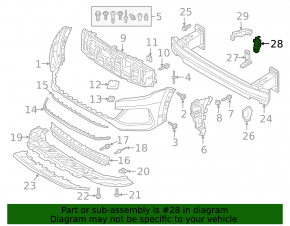 Right front bumper bracket for Audi Q8 19-23 small