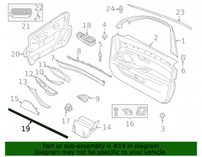 Glass seal inner front left BMW 5 F10 11-16