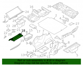 Rear shelf BMW F10 11-16 white under curtain, split seats