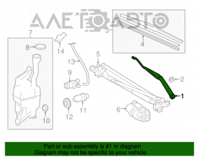 Left windshield wiper arm for Toyota Camry V50 12-14 (USA)