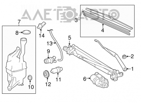 Left windshield wiper arm for Toyota Camry V50 12-14 (USA)