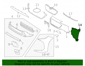 Subaru Solterra 23-24 right front bumper air duct
