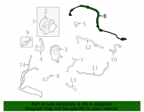 High-pressure power steering hose for Honda Crosstour 10-15 2.4L