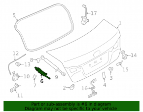 Trunk lid hinge left Subaru Legacy 15-19